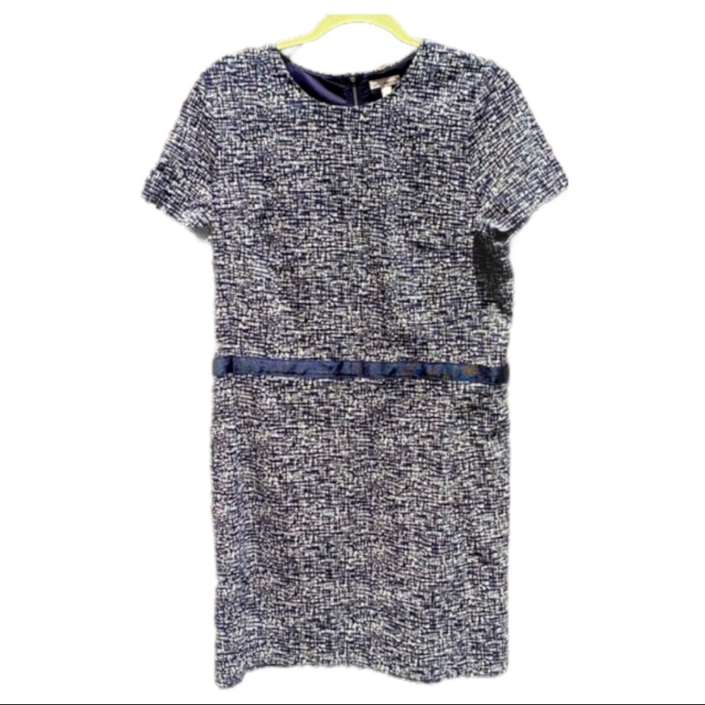Gap Navy & White shift dress exposed zipper. New!